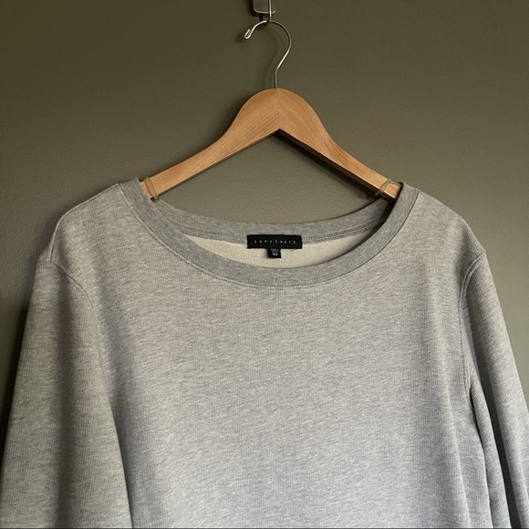 Sanctuary Tierney Bow Sleeve Sweatshirt Grey‎ Size XS Bell Sleeves Casual Comfy - Picture 5 of 14